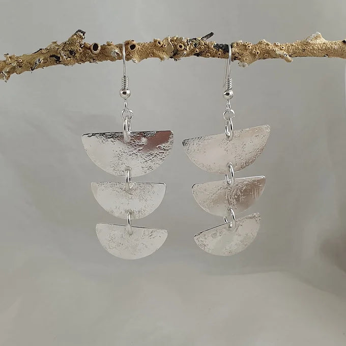3 Sterling Silver Semicircle Earrings