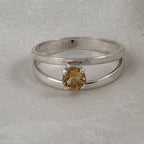 Sterling Silver Split Band Ring with Citrine