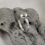 Sterling Silver Ring with Patterned Band with a SS Dome