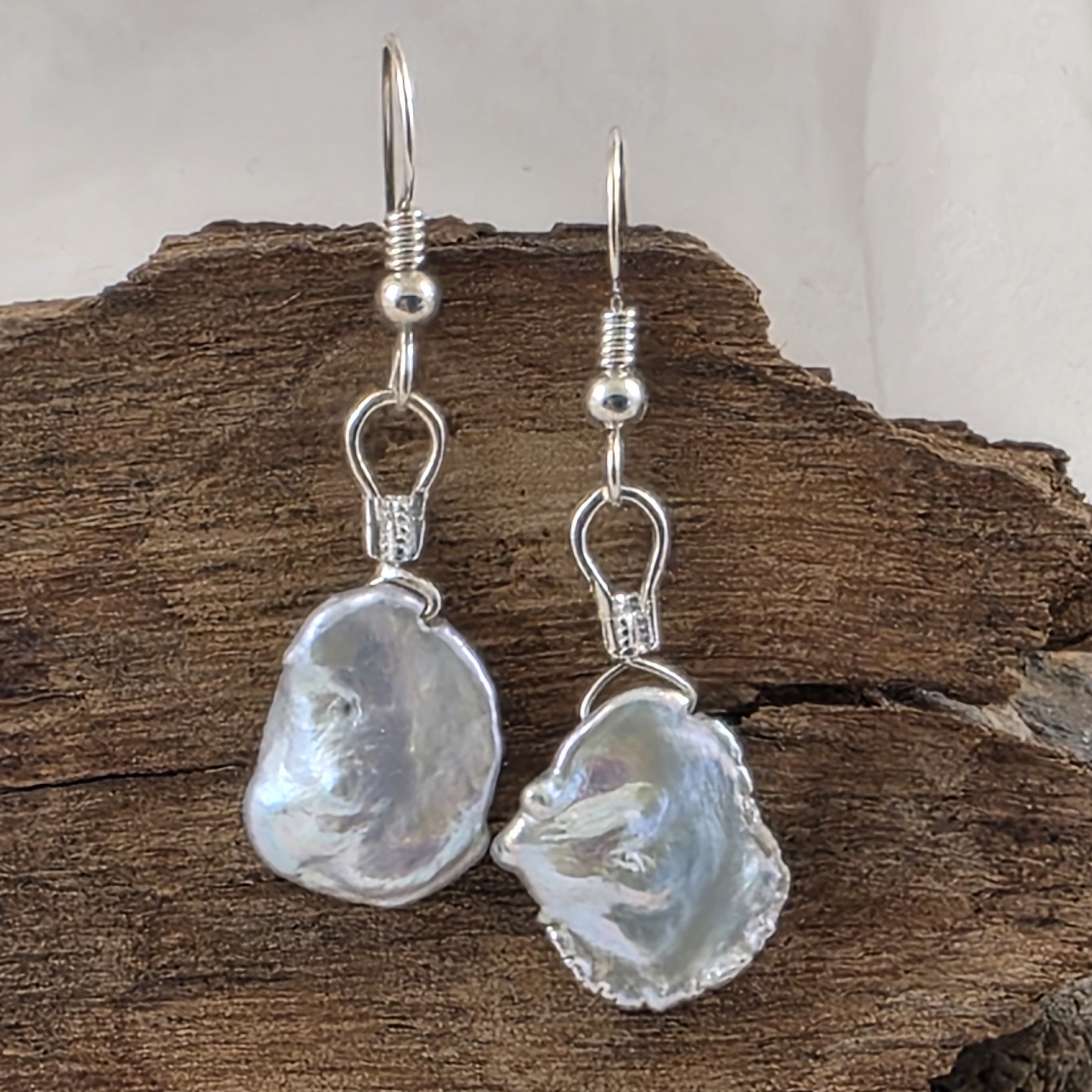 Sterling Silver & Keshi Pearl Earrings