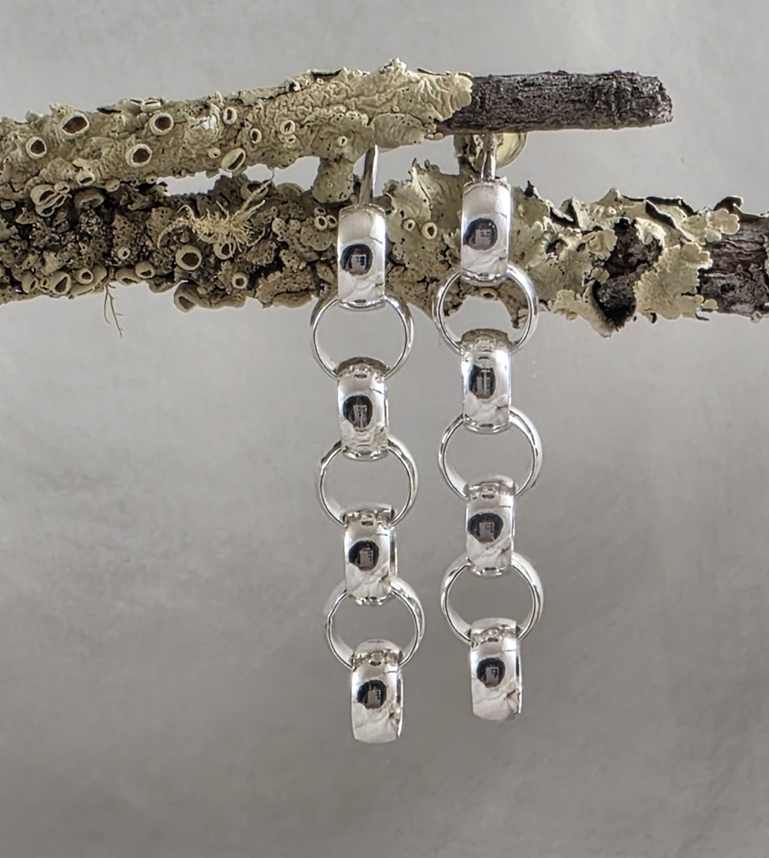 Sterling Silver Loop Drop Studs