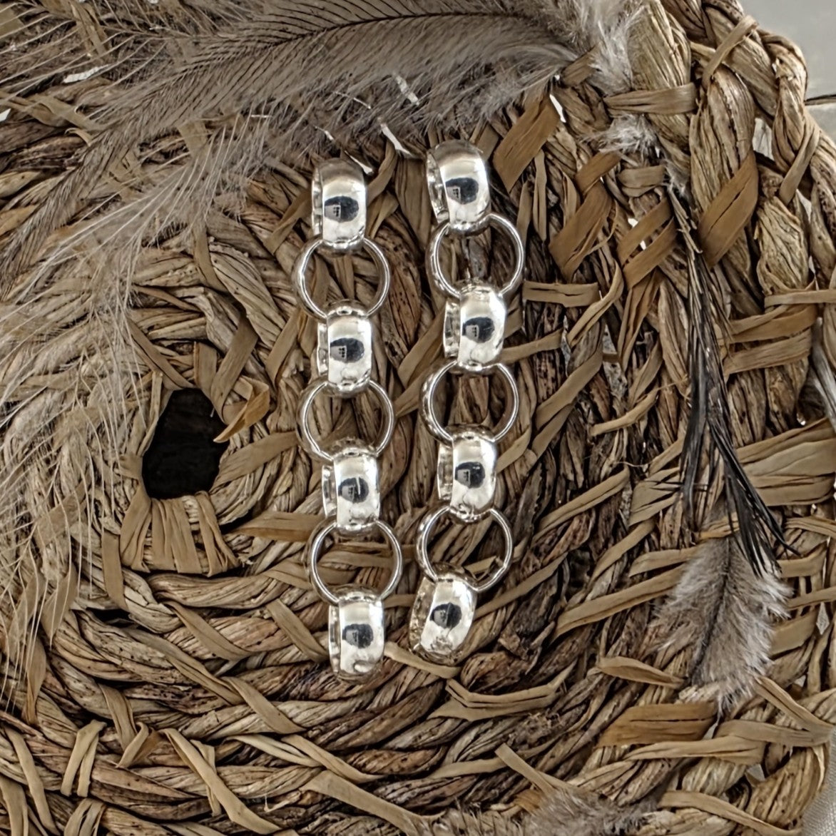 Sterling Silver Loop Drop Studs