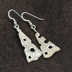 Sterling Silver Holey Earrings with 9ct Yellow Gold Border