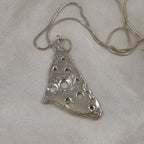 Sterling Silver Holey Pendant with 9ct Yellow Gold Border