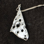 Sterling Silver Holey Pendant with 9ct Yellow Gold Border