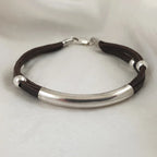 Leather and Sterling Silver Bracelet