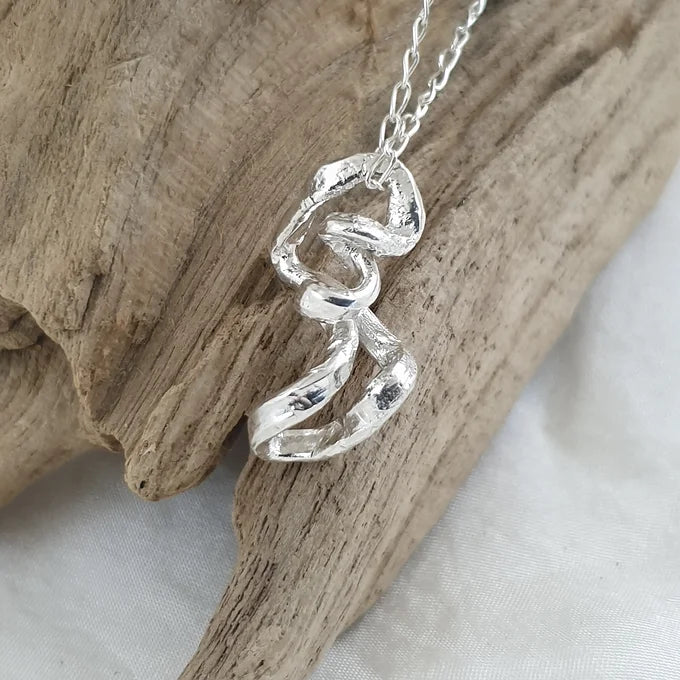 Sterling Silver Abstract Shape Pendant on 45cm SS Chain