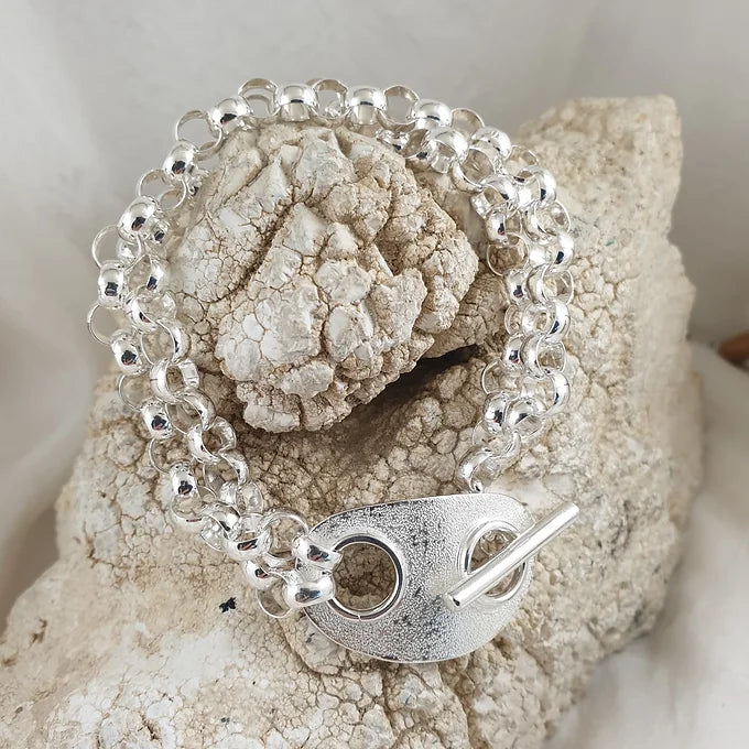 Sterling Silver Bracelet with 7 mm Belcher Chain