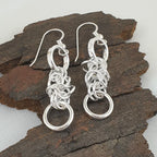 Sterling Silver Byzantine Link Earrings
