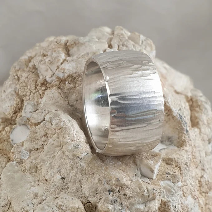 Sterling Silver Domed Reticulated Ring