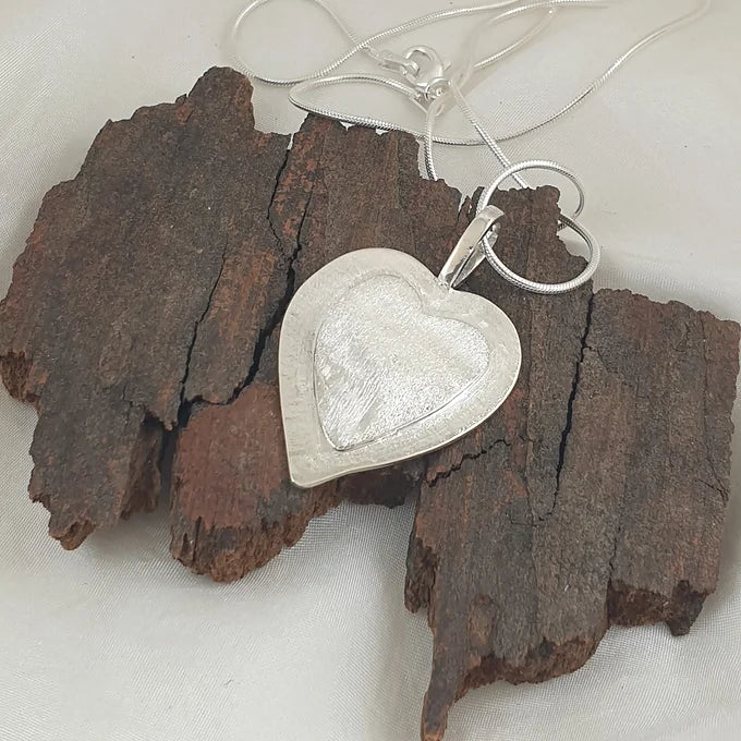 Sterling Silver Double Heart Pendant with 45 cm Snake Chain