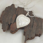 Sterling Silver Double Heart Pendant with 45 cm Snake Chain