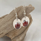 Sterling Silver Earrings with Hessonite Garnets