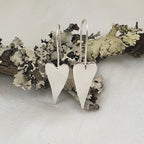 Sterling Silver Elongated Heart Earrings