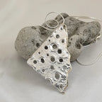 Sterling Silver Holey Pendant with 9ct Yellow Gold Border