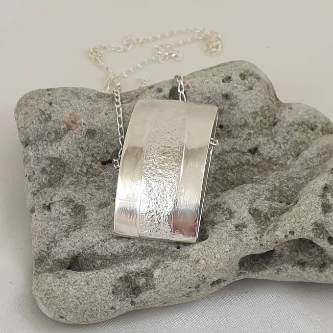 Sterling Silver Patterned Double Pendant