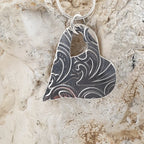 Sterling Silver Patterned Heart on Snake Chain