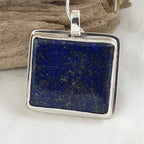 Sterling Silver Pendant with Lapis Lazuli on 50 cm Snake Chain