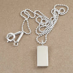 Sterling Silver Rectangular Pendant on 50 cm SS Ball Chain