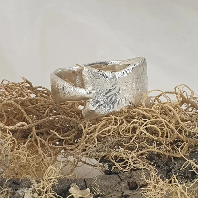 Sterling Silver Reticulated Abstract Ring
