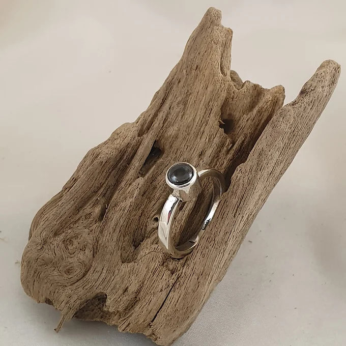 Sterling Silver Ring with  0.56 ct Burmese Grey Spinel