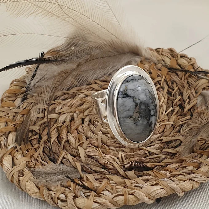 Sterling Silver Ring with Josephine's Crown (Josephinite)