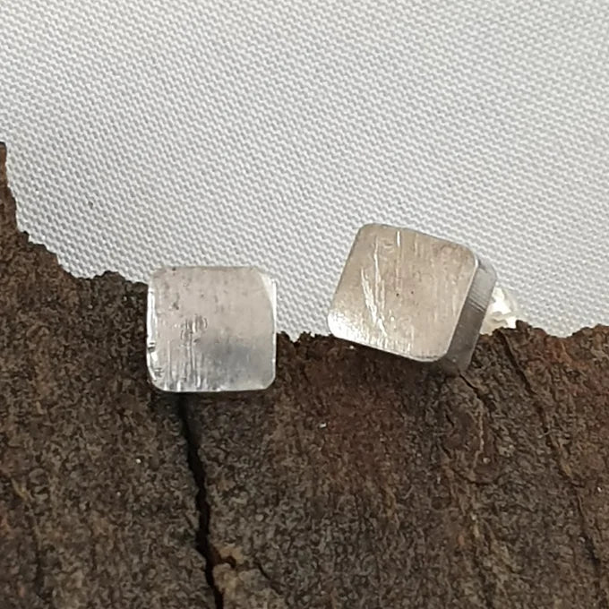 Sterling Silver Solid Square Studs