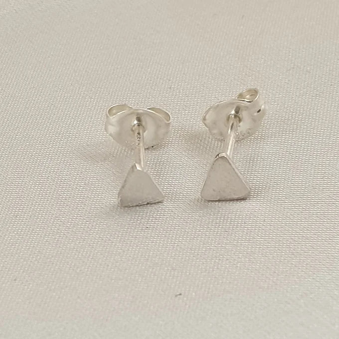 Sterling Silver Tiny Triangles Studs
