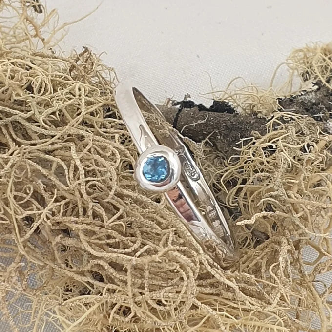 Sterling Silver & Swiss Blue Topaz Ring